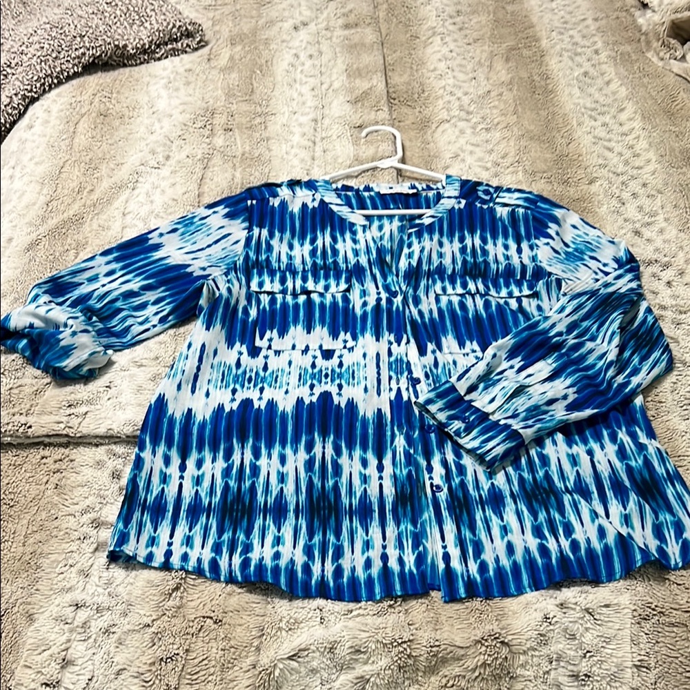 Calvin Klein Blue Tie-Dye Women’s Shirt